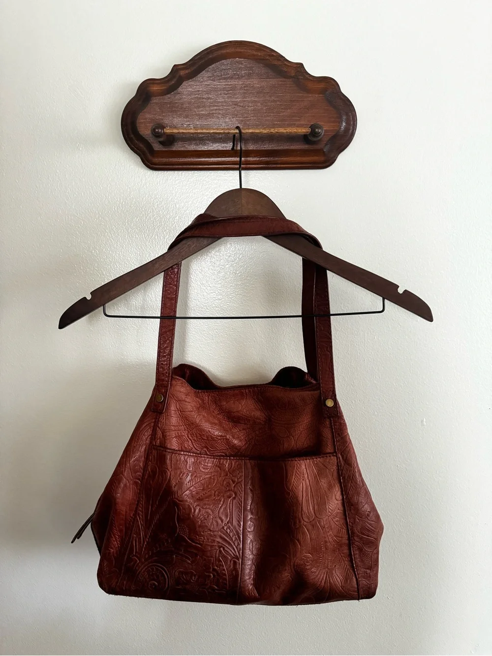 American Leather Co. Leather Embossed Tote Bag